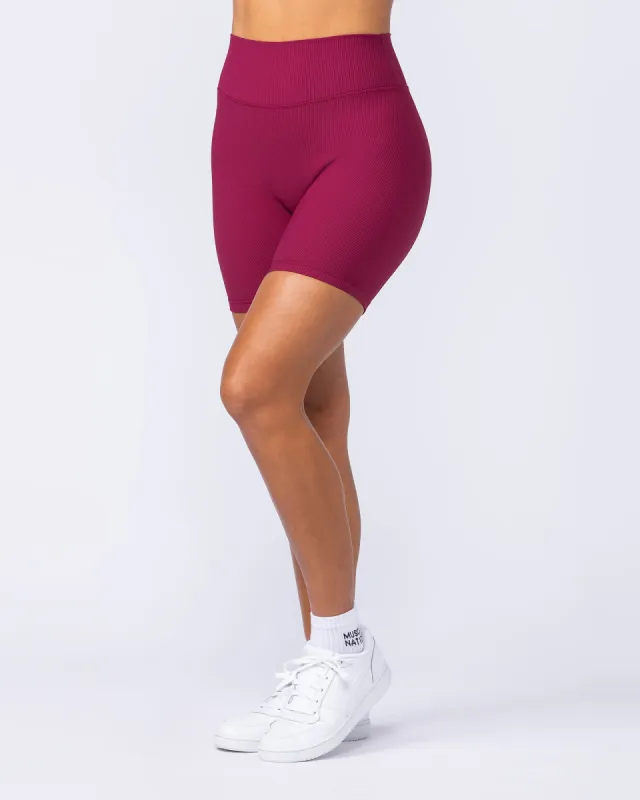 Zero Rise Rib Bike Shorts - Rose Bud sold by Muscle Nation