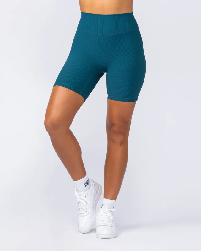 Zero Rise Rib Bike Shorts - Dark Marine sold by Muscle Nation