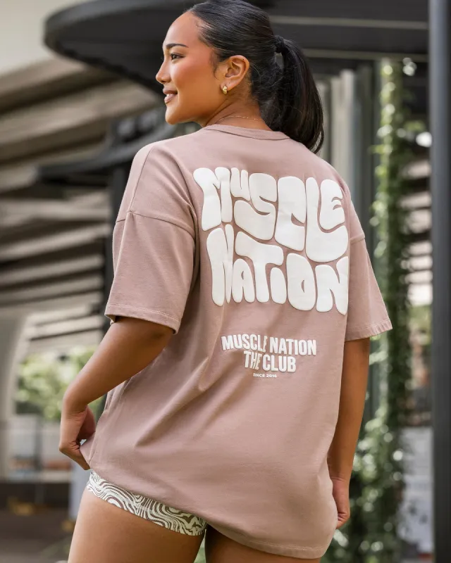 Womens Wave Oversized Tee - Cinnamon sold by Muscle Nation