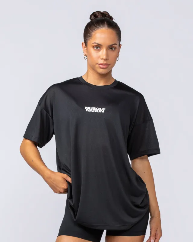 Womens Relaxed Training Tee - Black sold by Muscle Nation