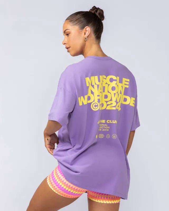 Womens Global Oversized Tee - Light Lilac sold by Muscle Nation