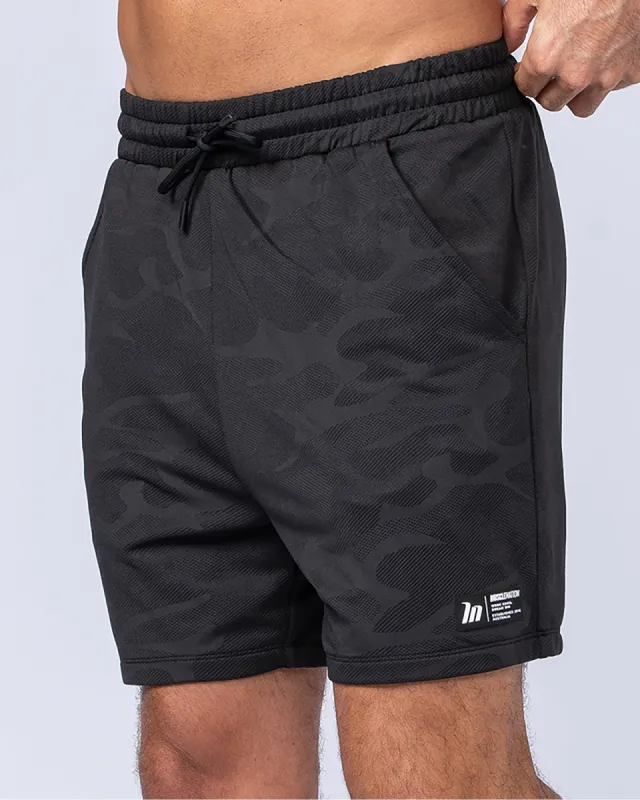 Tech Camo Lay Up 5" Shorts - Black Camo made by Muscle Nation