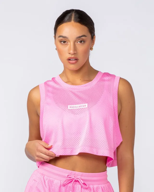 Swift Cropped Training Tank - Hollywood Pink sold by Muscle Nation