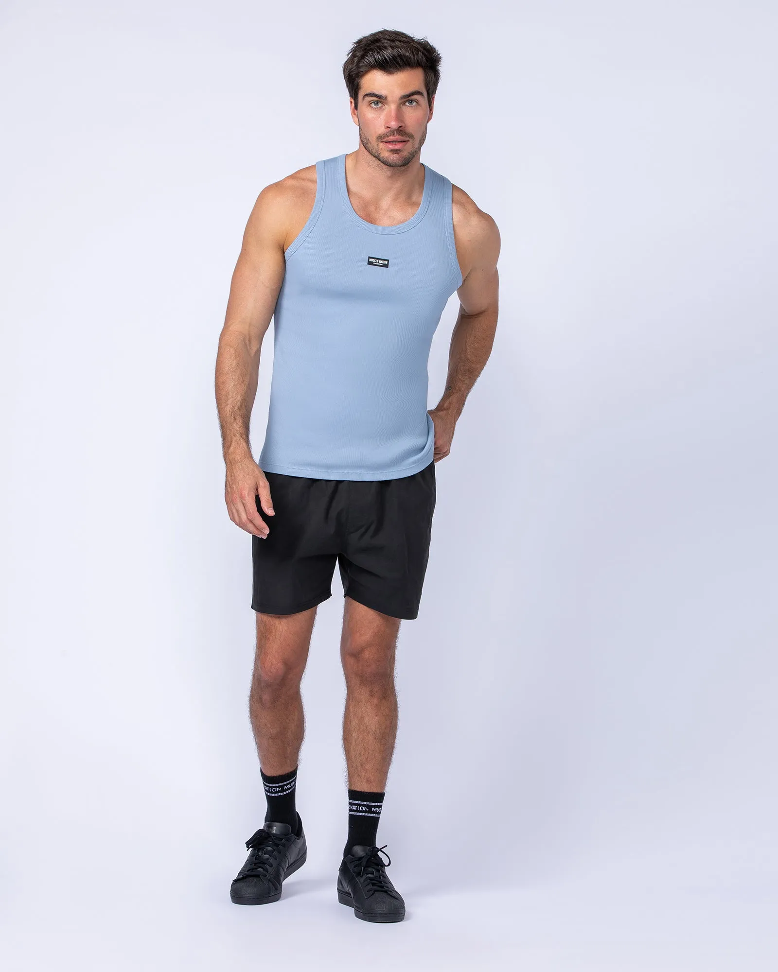 Rib Fitted Training Tank - Sky Blue sold by Muscle Nation product image thumbnail 5