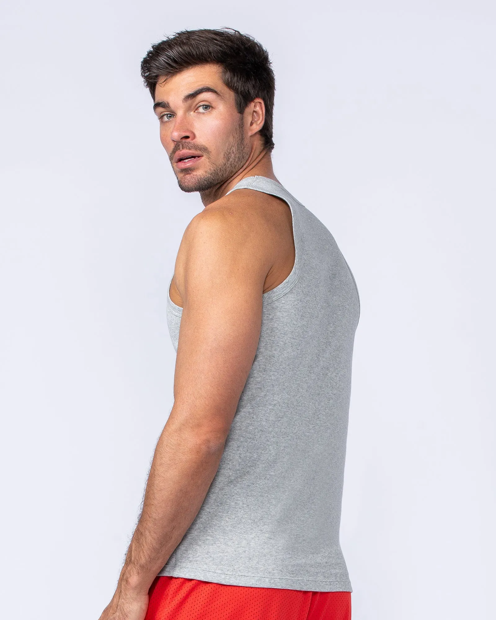 Rib Fitted Training Tank - Grey Marl sold by Muscle Nation product image thumbnail 2