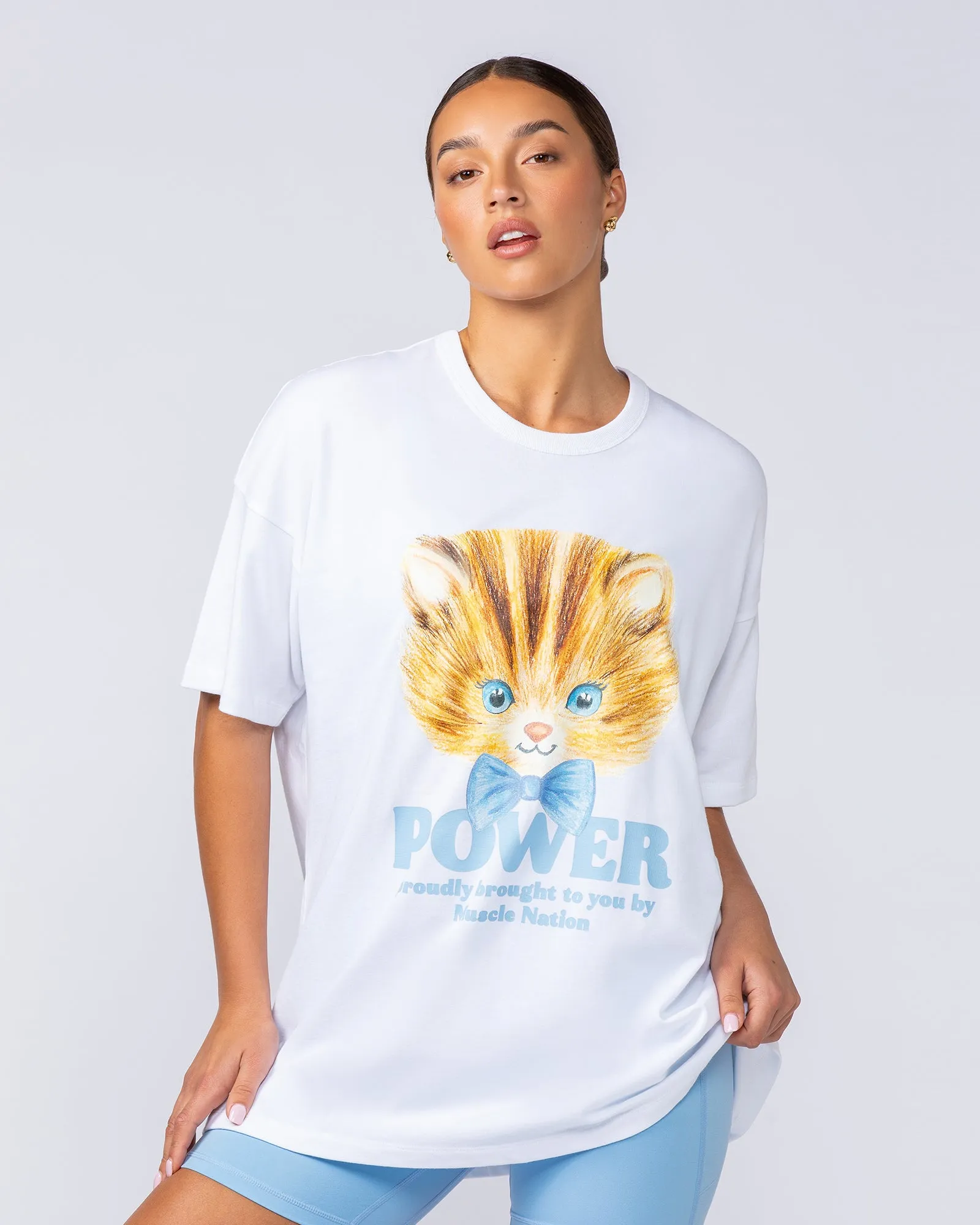 P Power Oversized Tee - White sold by Muscle Nation product image thumbnail 2