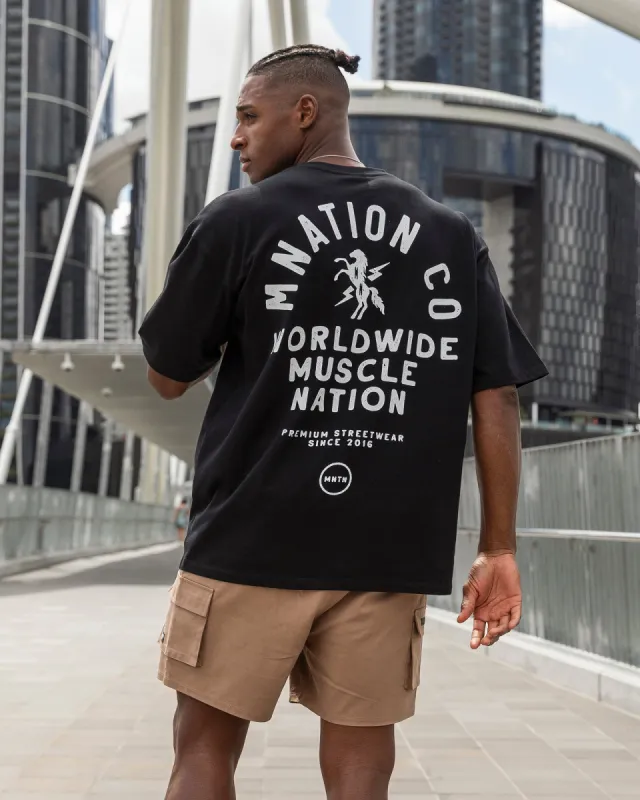 MNation Co Oversized Tee - Black sold by Muscle Nation