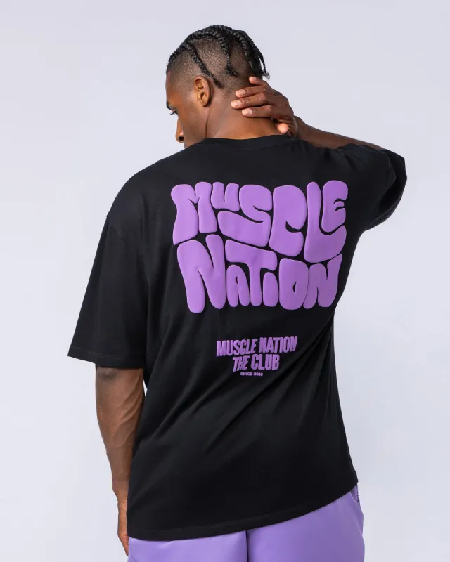 Mens Wave Oversized Tee - Black sold by Muscle Nation
