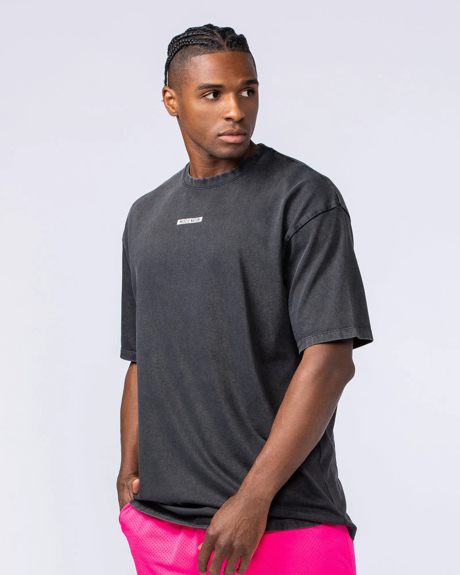 Mens Rose Vintage Oversized Tee - Washed Black sold by Muscle Nation product image thumbnail 3