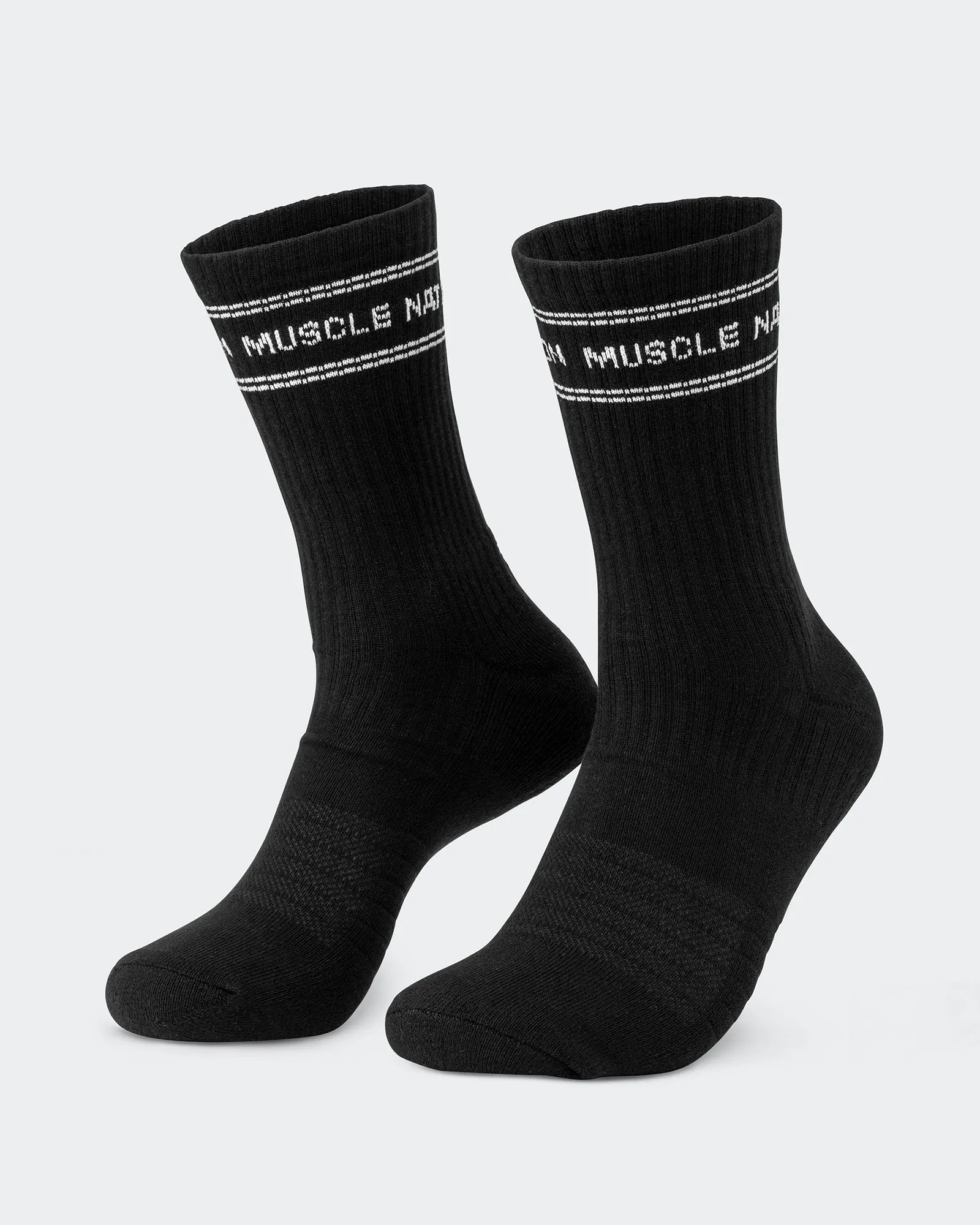 Mens Stripe Crew Sock (2x Pack) - Black sold by Muscle Nation product image thumbnail 2