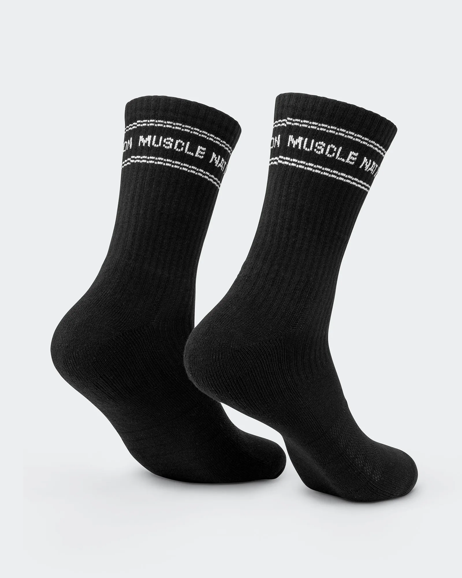 Mens Stripe Crew Sock (2x Pack) - Black sold by Muscle Nation product image thumbnail 3