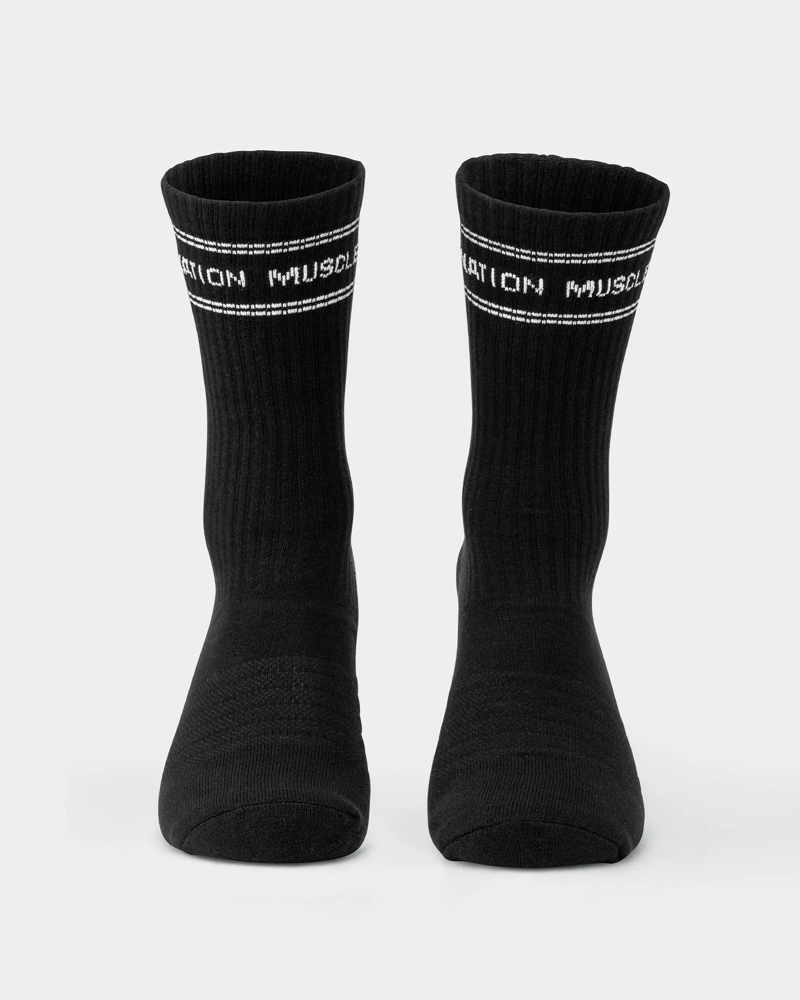 Mens Stripe Crew Sock (2x Pack) - Black sold by Muscle Nation product image thumbnail 4