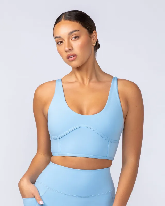 Limitless Longline Bra - Pacific Blue sold by Muscle Nation