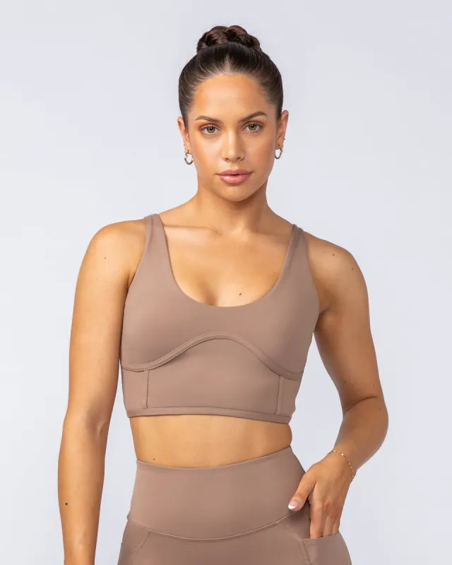 Limitless Longline Bra - Cinnamon sold by Muscle Nation