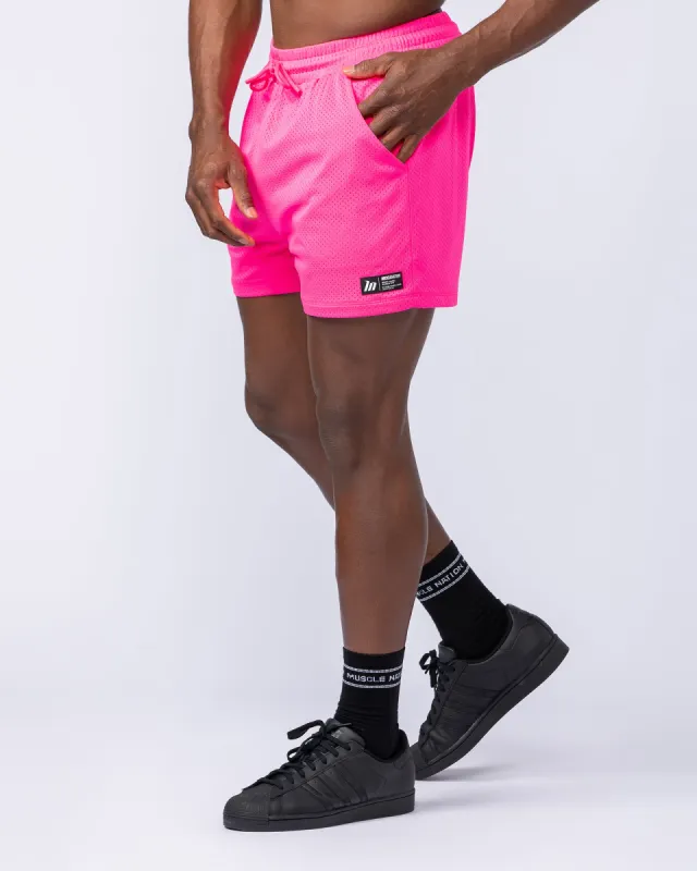 Lay Up 3.5" Shorts - Bright Pink made by Muscle Nation