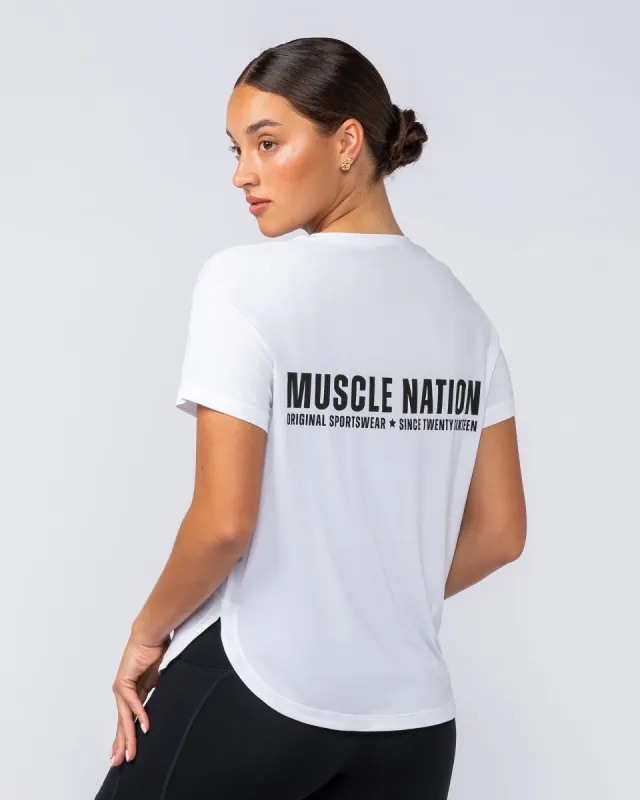 Ignite Training Tee - White (Original Logo) sold by Muscle Nation
