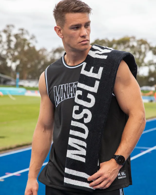 Gym Towel - Black/ White sold by Muscle Nation