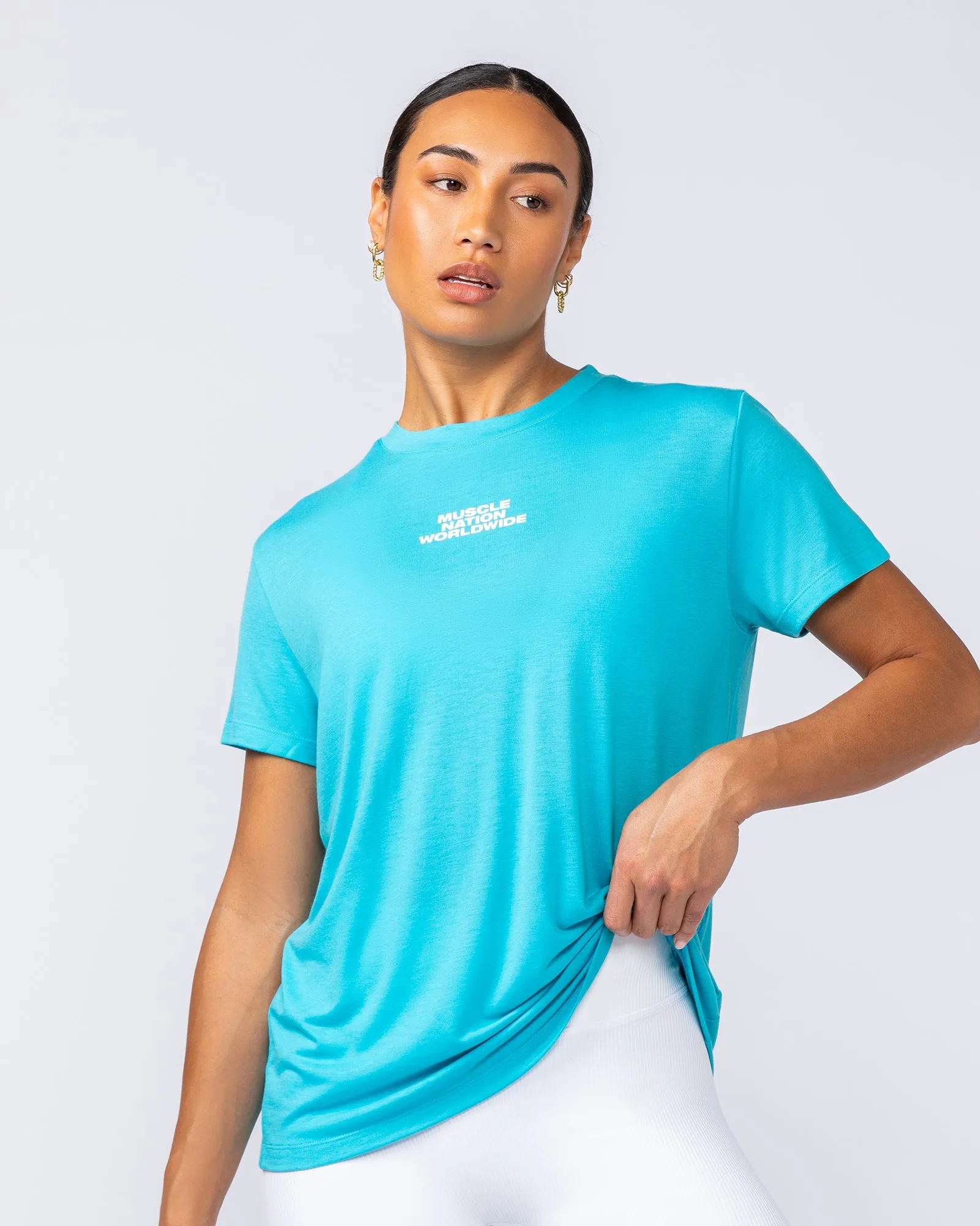 Global Training Tee - Capri Blue sold by Muscle Nation