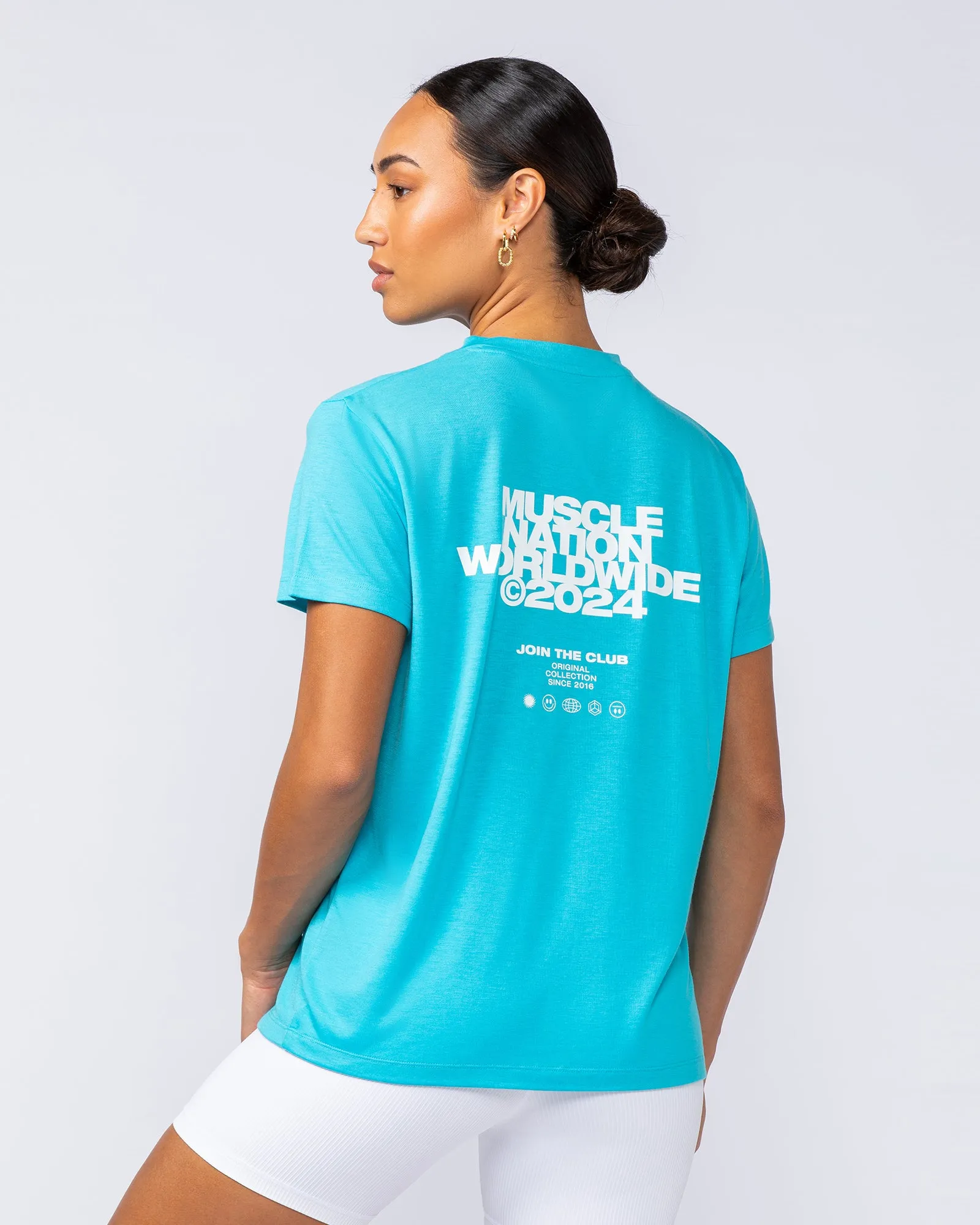 Global Training Tee - Capri Blue sold by Muscle Nation product image thumbnail 3
