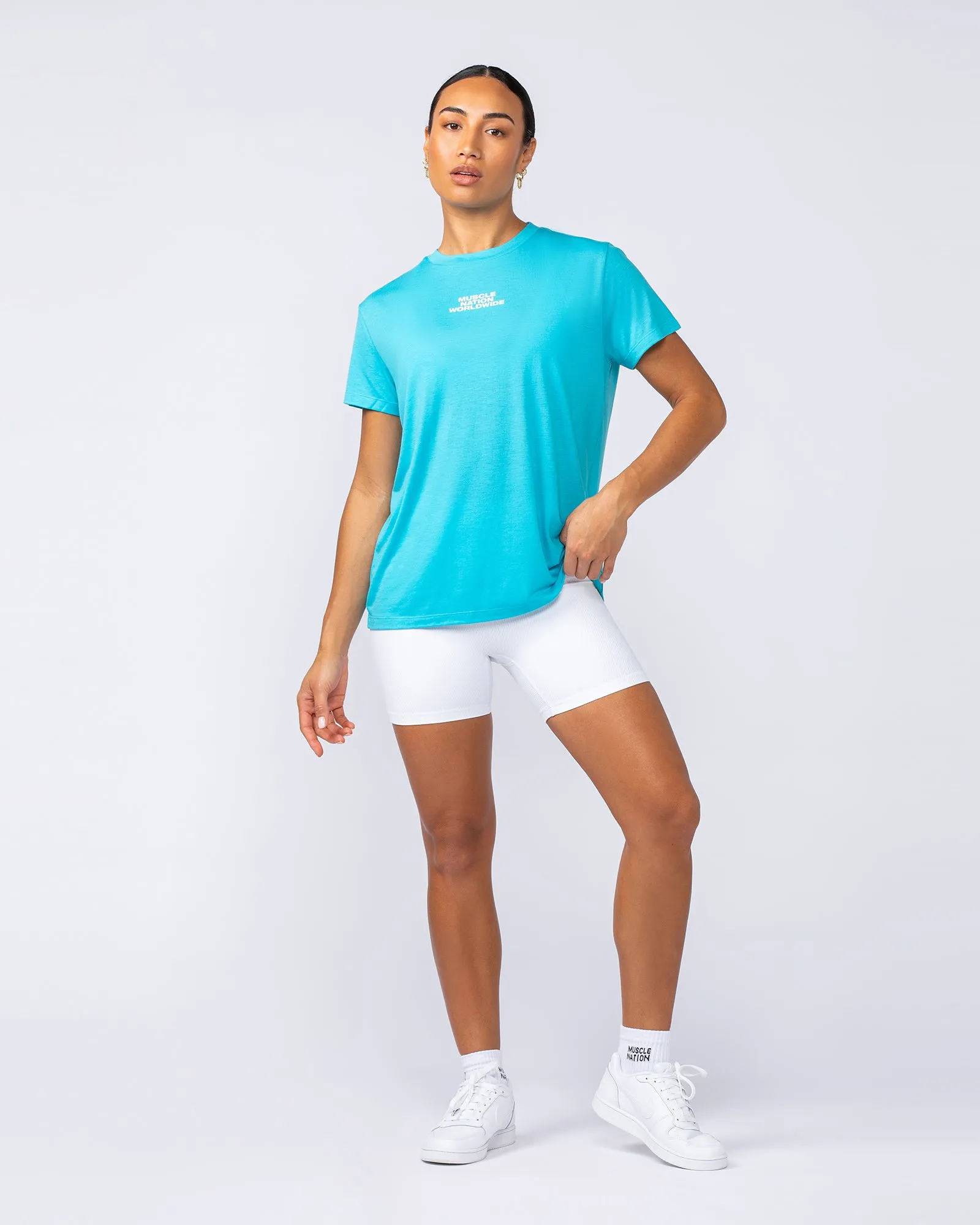 Global Training Tee - Capri Blue sold by Muscle Nation product image thumbnail 5