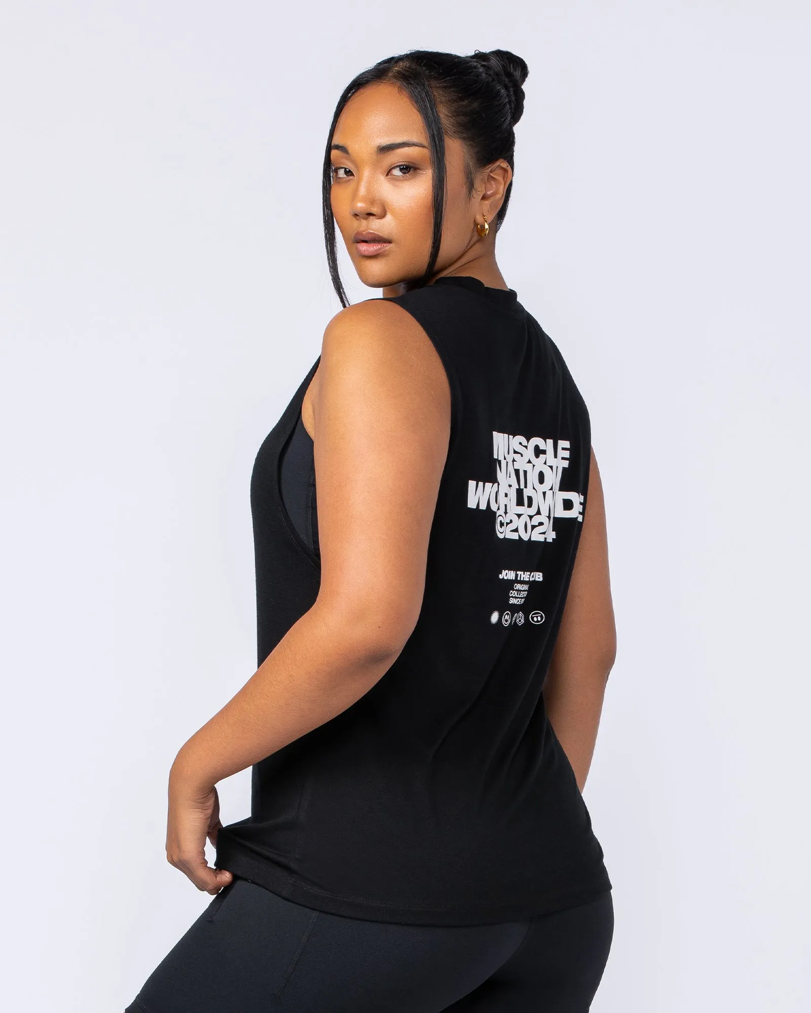 Global Drop Arm Tank - Black sold by Muscle Nation product image thumbnail 5