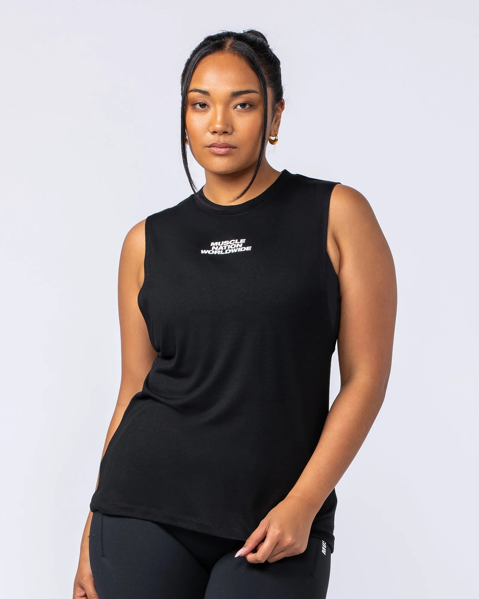 Global Drop Arm Tank - Black sold by Muscle Nation product image thumbnail 3