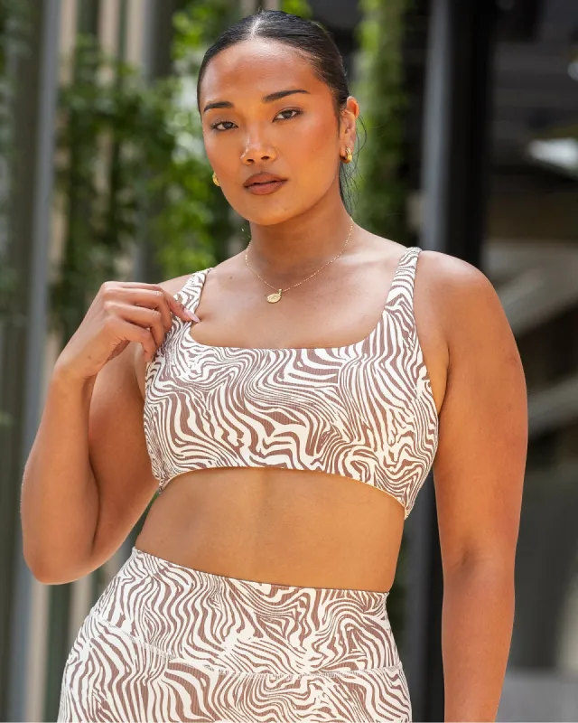 Fundamental Zebra Rib Bra - Cinnamon Zebra sold by Muscle Nation