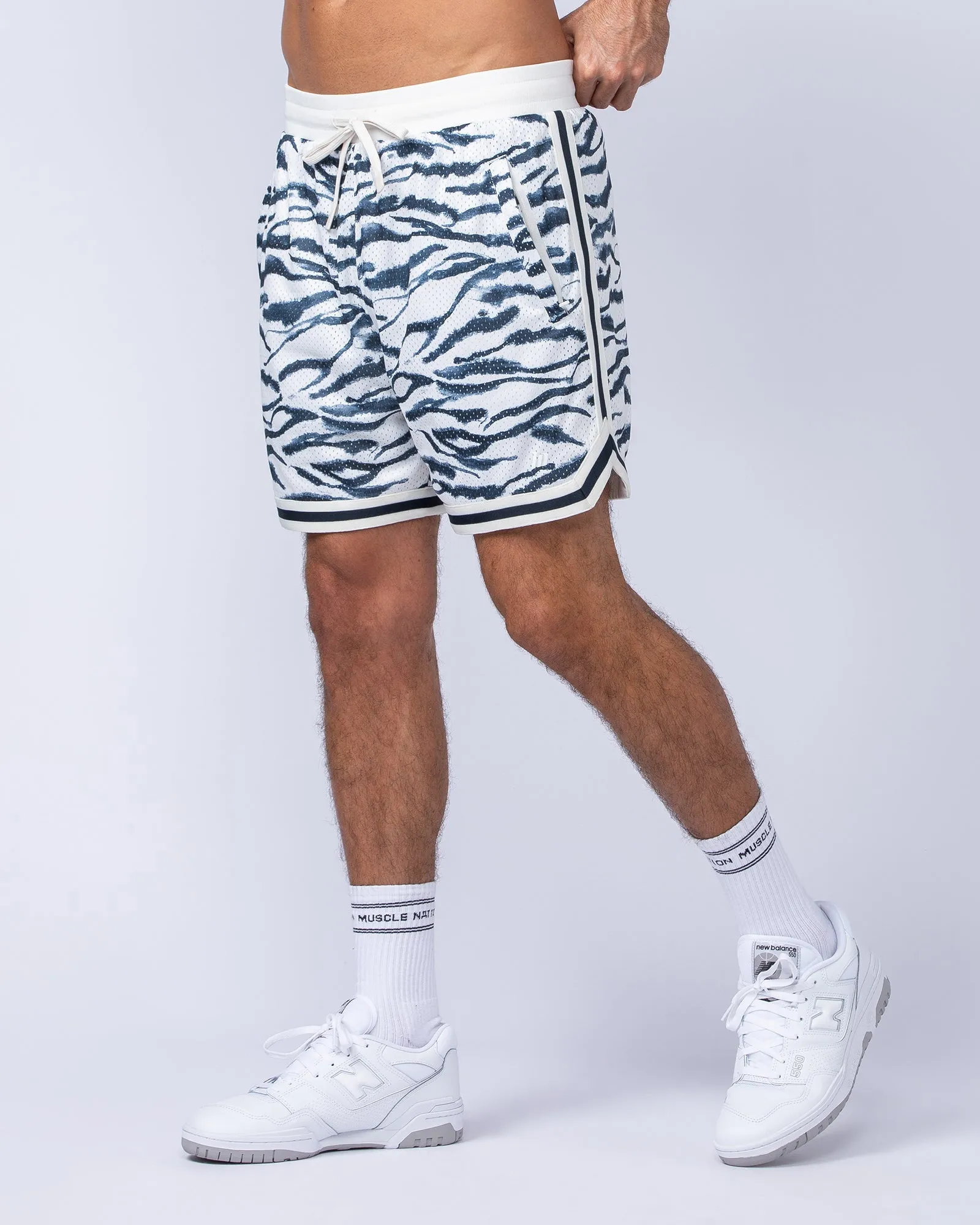 Fresh Basketball 5" Shorts - Zebra Print sold by Muscle Nation product image thumbnail 2