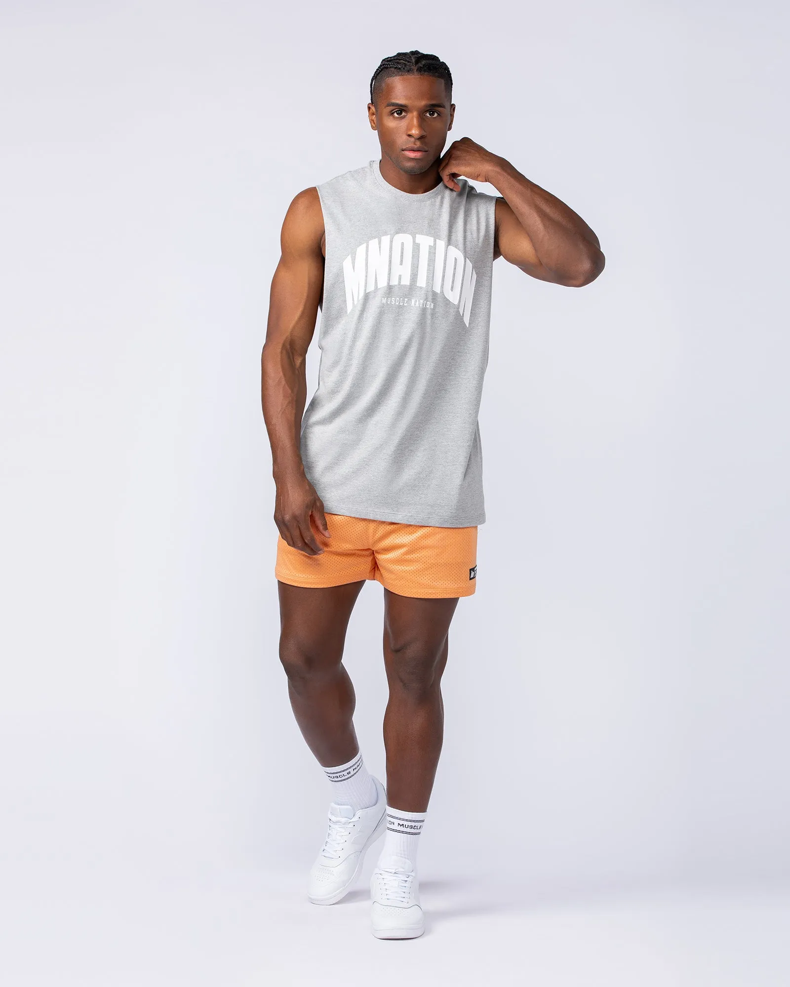 Drop Arm Tank - Grey Marl sold by Muscle Nation product image thumbnail 5