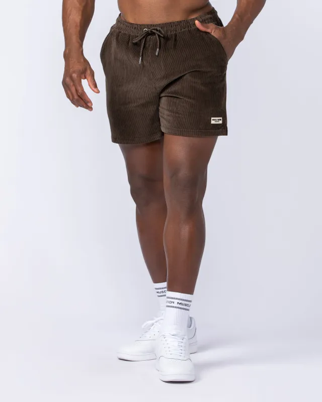 Daily Corduroy 5" Shorts - Dark Brown sold by Muscle Nation
