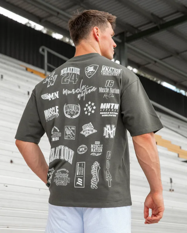 Arena Oversized Tee - Dark Khaki sold by Muscle Nation