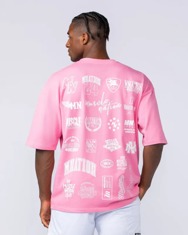 Arena Oversized Tee - Pastel Pink sold by Muscle Nation