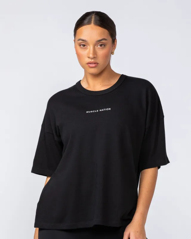 Boxy Fit Tee - Black sold by Muscle Nation