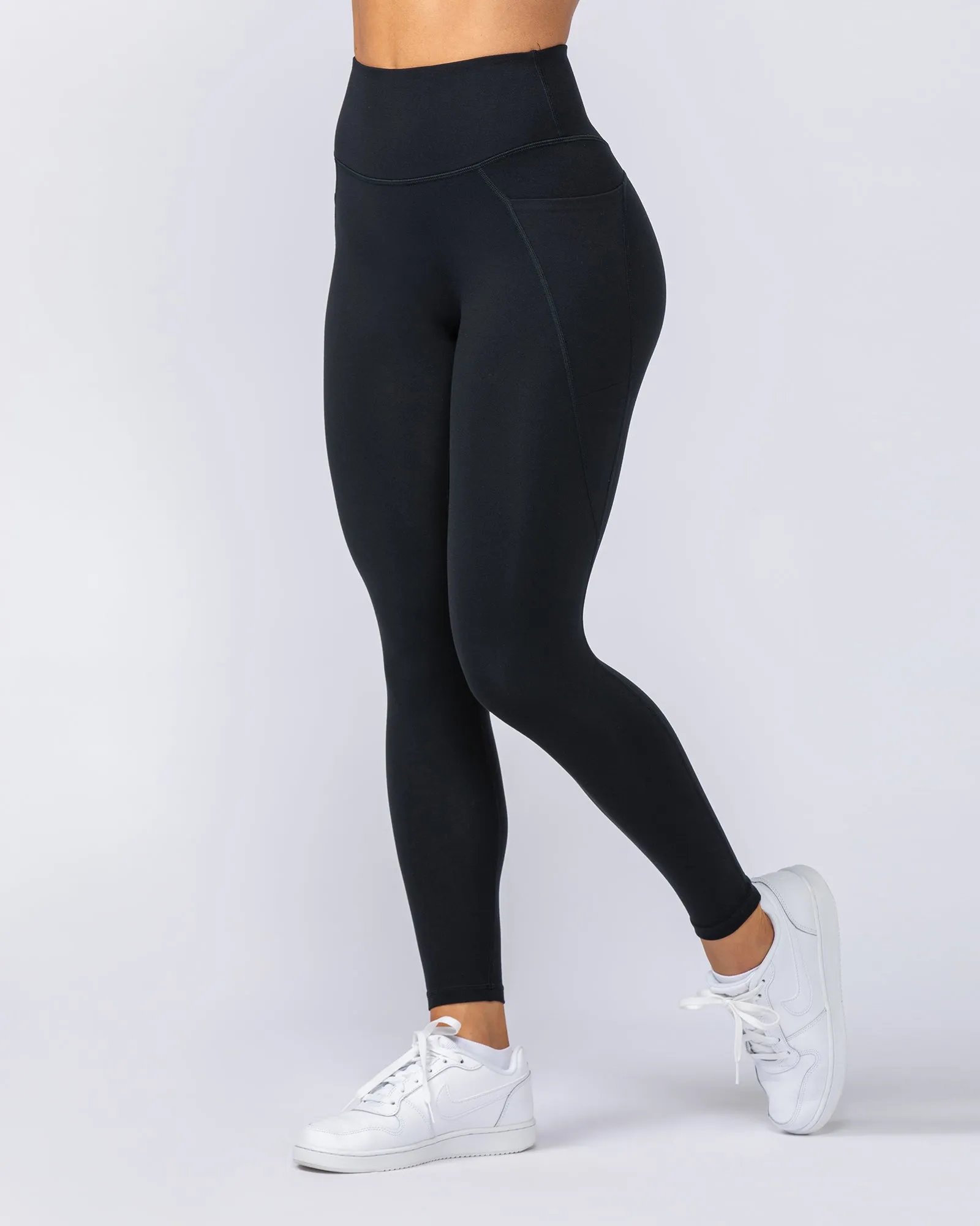 Booty Shaper Pocket Ankle Length Leggings - Black sold by Muscle Nation