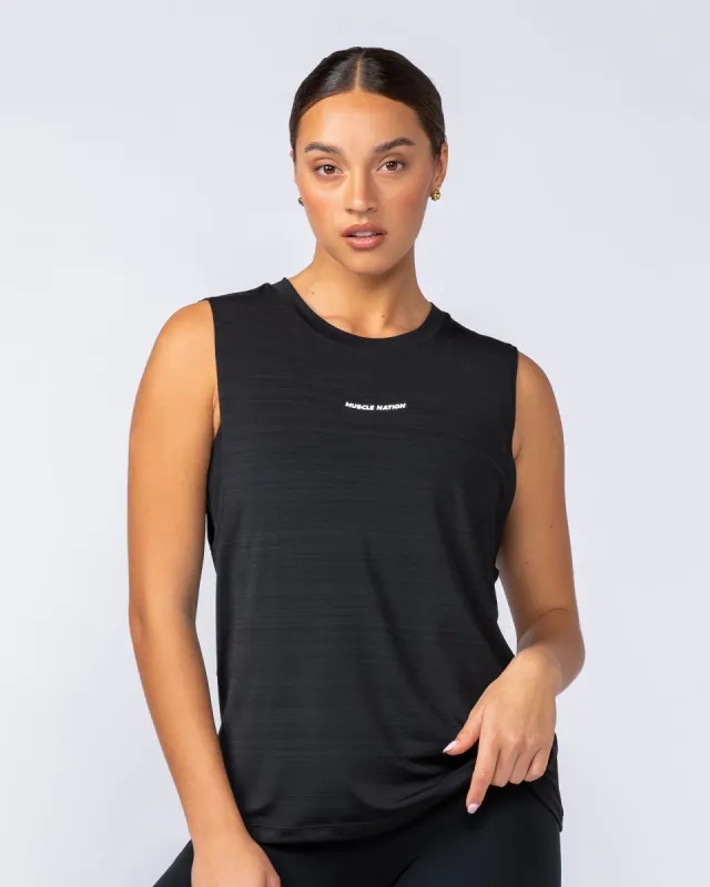 Active Drop Arm Training Tank - Black sold by Muscle Nation