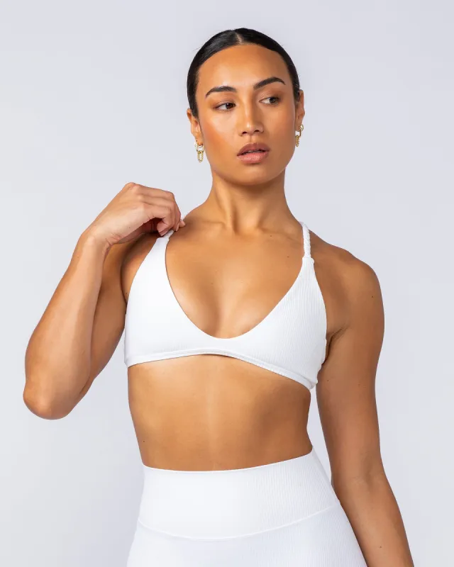 Breeze Rib Bralette - White sold by Muscle Nation
