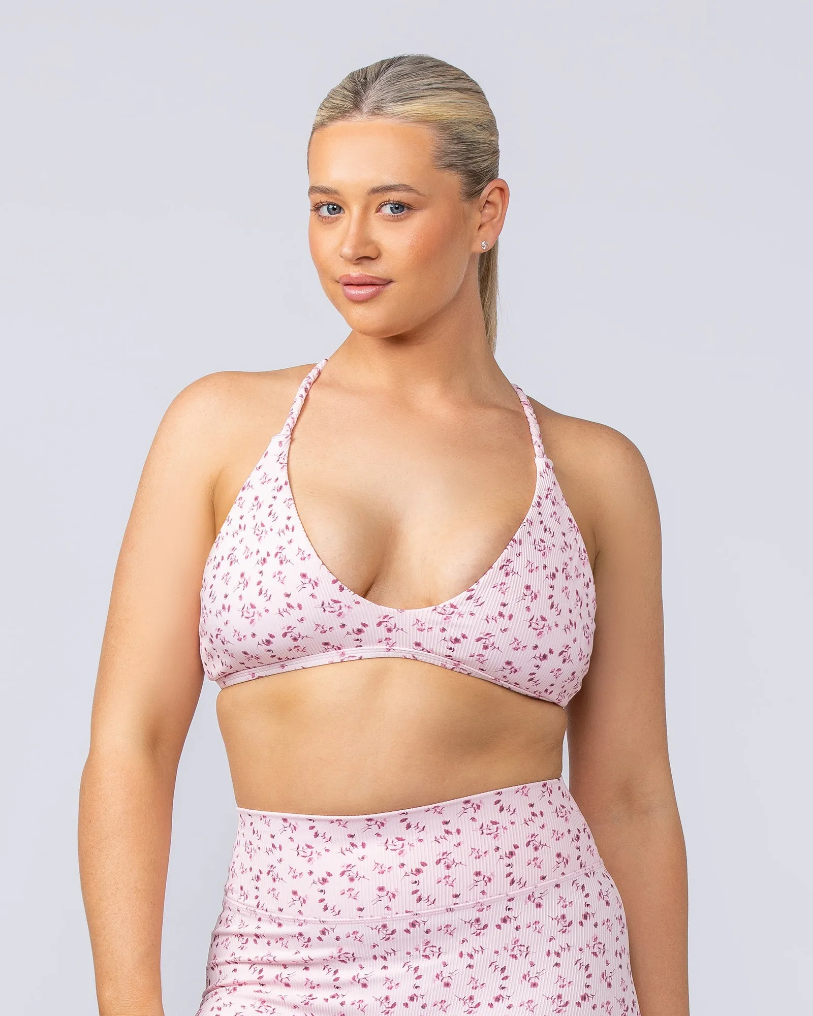 Breeze Rib Bralette - Cherry Floral Print sold by Muscle Nation product image thumbnail 3
