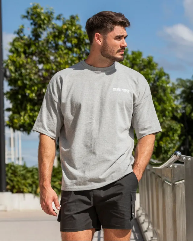 Original Oversized Boxy Tee - Grey Marl sold by Muscle Nation