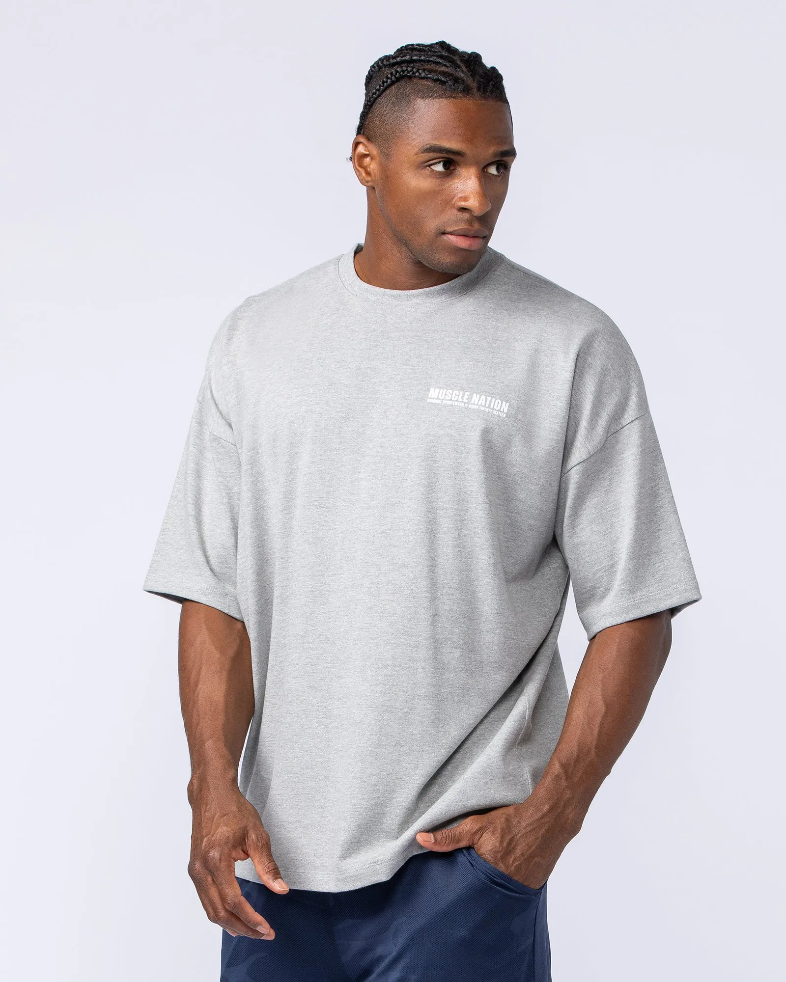 Original Oversized Boxy Tee - Grey Marl sold by Muscle Nation product image thumbnail 3