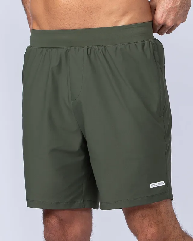On Repeat Training 7" Shorts - Dark Khaki made by Muscle Nation