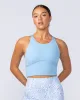Limitless Cropped Active Tank - Pacific Blue sold by Muscle Nation