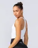 Limitless Cropped Active Tank - White sold by Muscle Nation