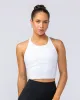 Limitless Cropped Active Tank - White sold by Muscle Nation