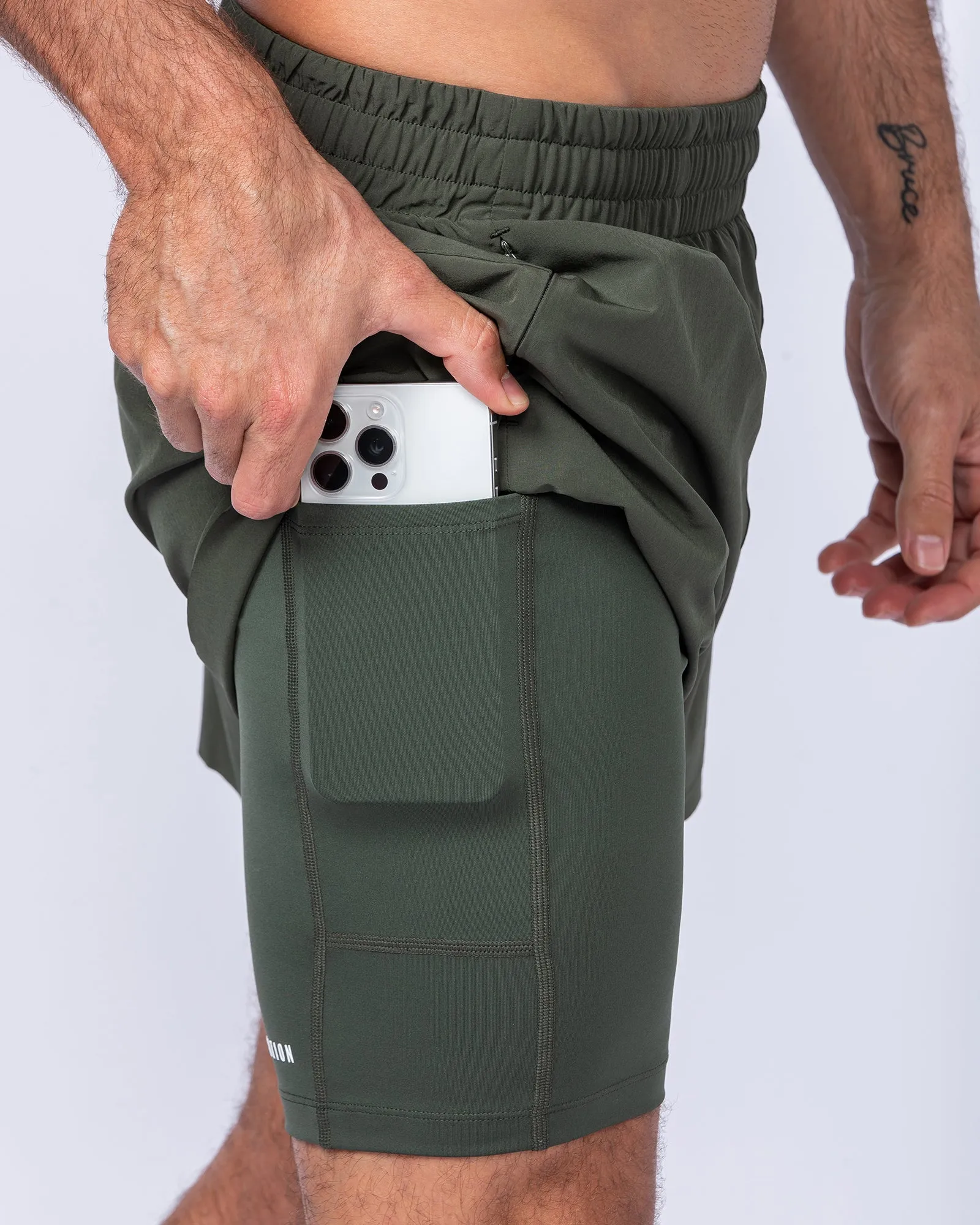 Hybrid 3" Shorts - Dark Khaki sold by Muscle Nation product image thumbnail 2