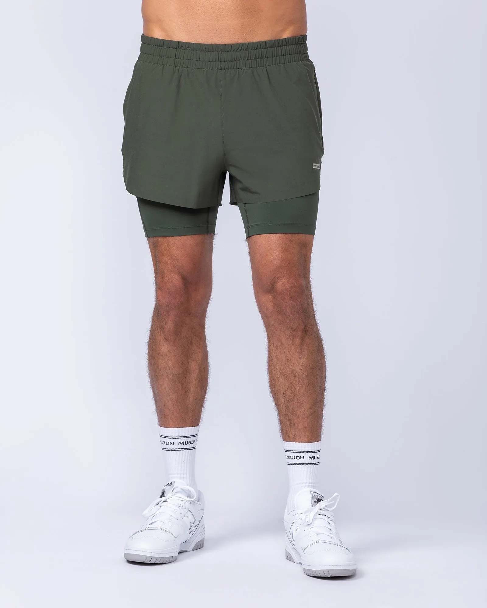 Hybrid 3" Shorts - Dark Khaki sold by Muscle Nation product image thumbnail 3