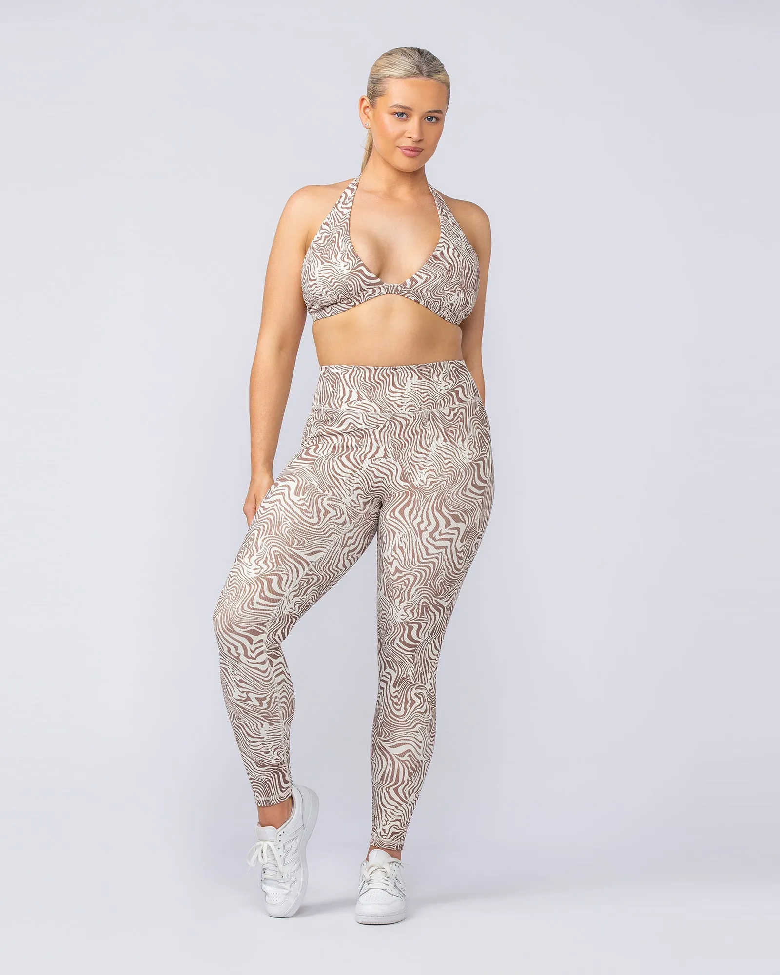 Halter Rib Bralette - Cinnamon Zebra sold by Muscle Nation product image thumbnail 5