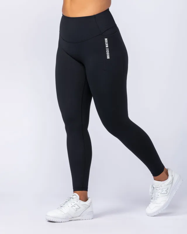 Core Pocket Ankle Length Leggings - Black sold by Muscle Nation