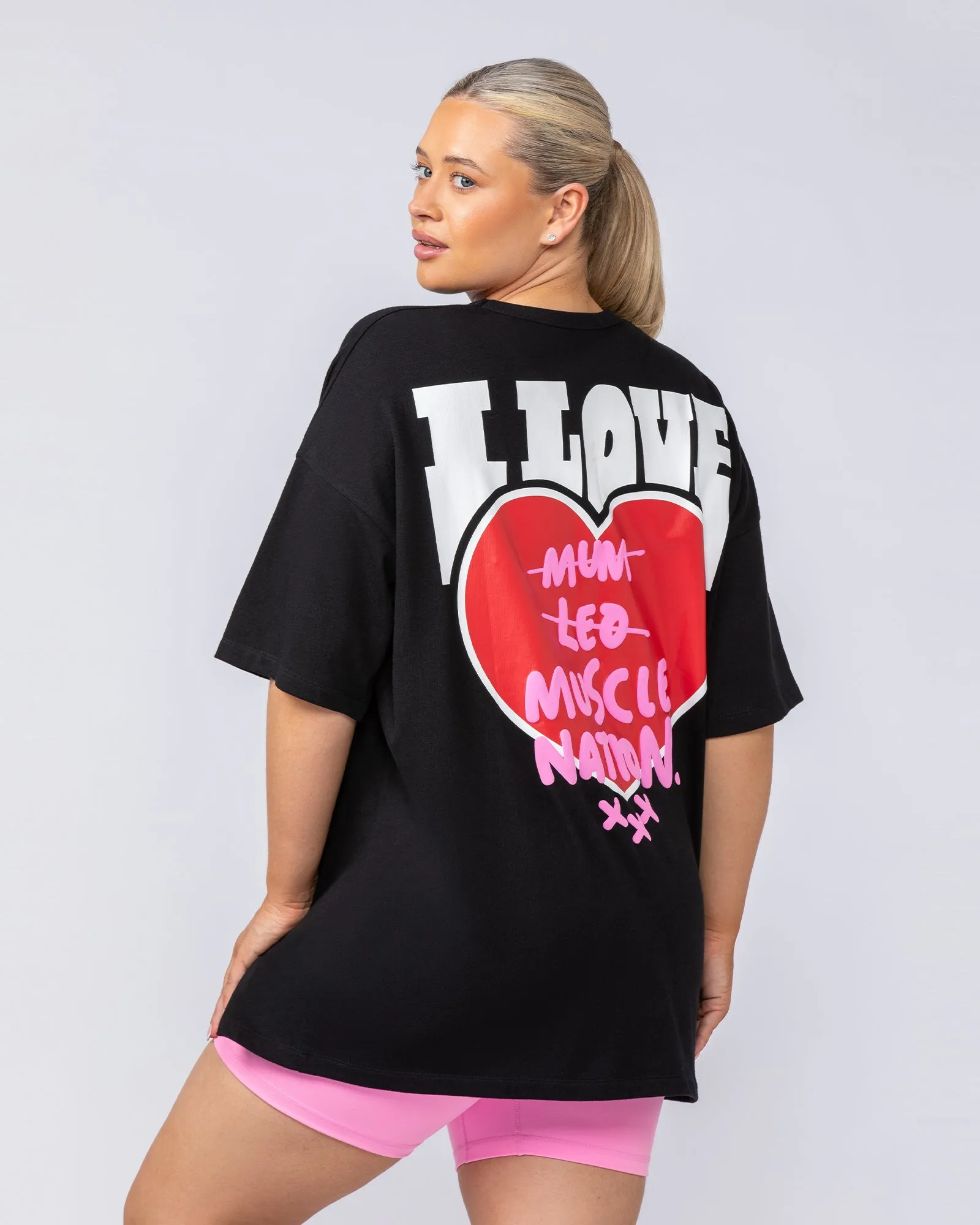 Womens Biggest Fan Oversized Tee - Black sold by Muscle Nation product image thumbnail 5