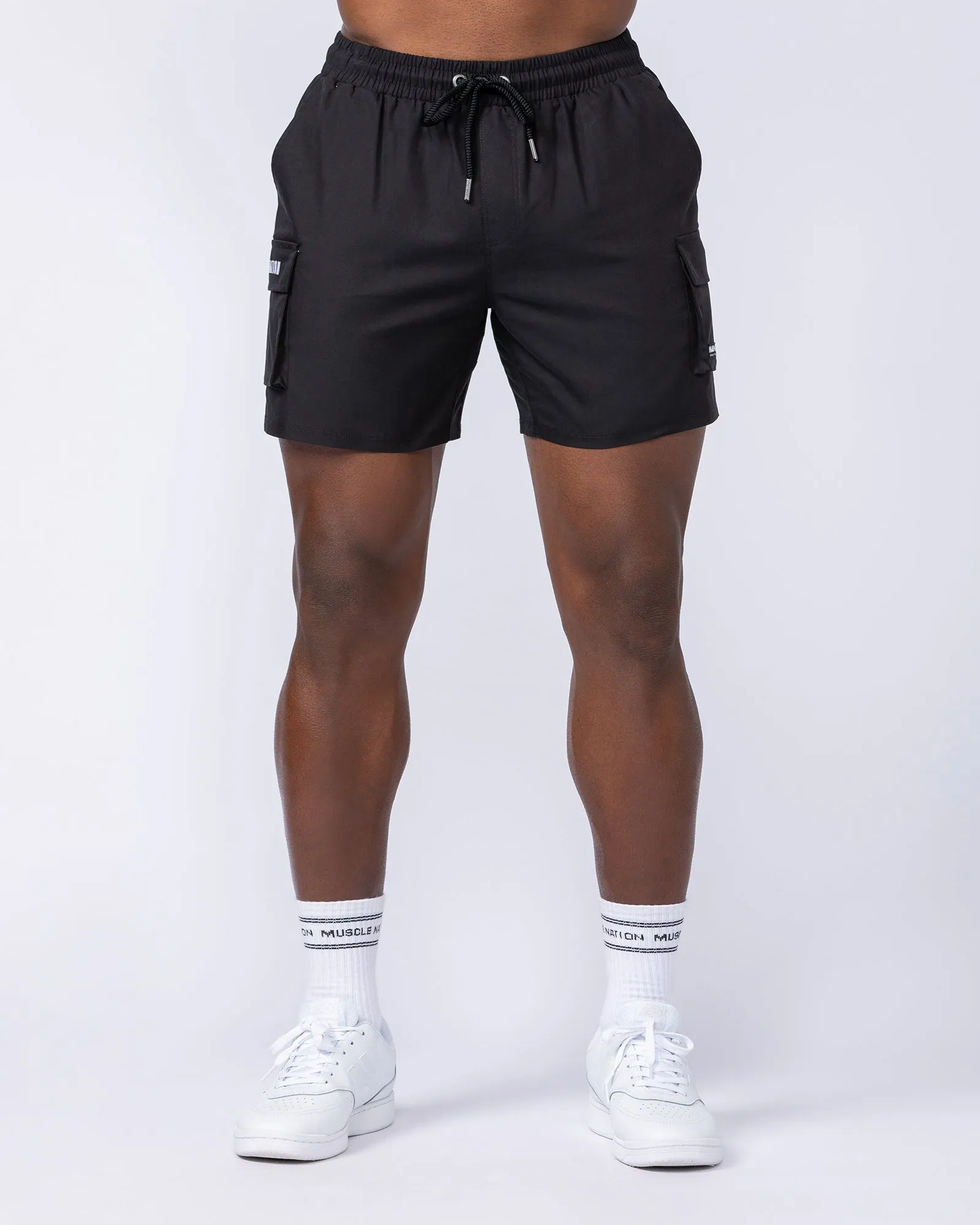 Daily Cargo 5" Shorts - Black (Silicon Logo) sold by Muscle Nation product image thumbnail 2