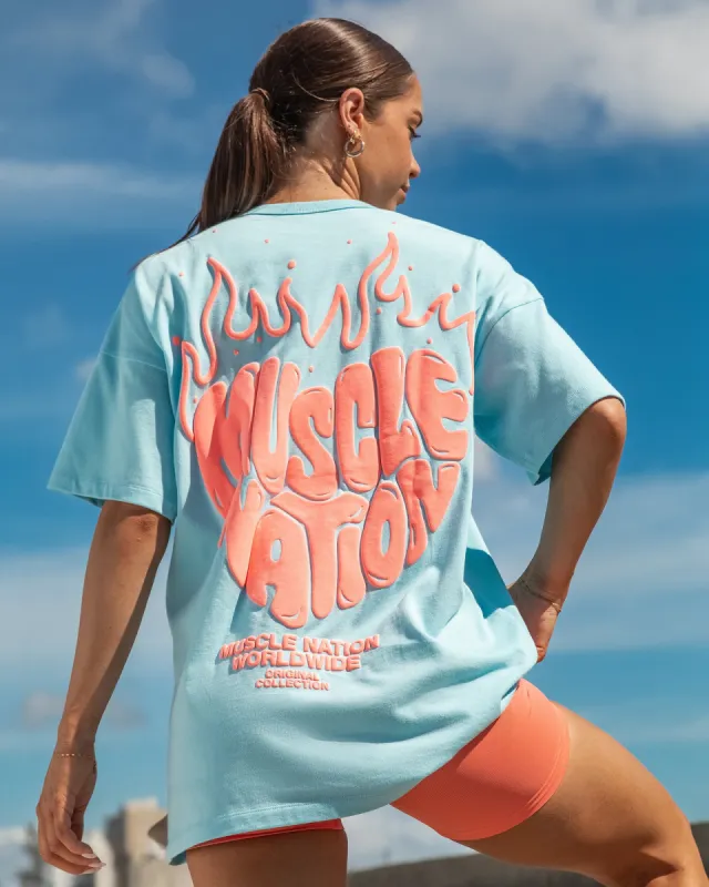 Heartbreaker Oversized Tee - Aquarius sold by Muscle Nation